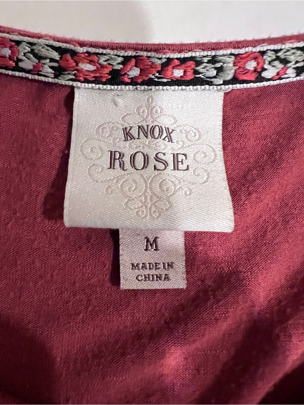 Knox Rose Sleeveless Boho Floral Embroidered Tunic Peasant Top Blouse Festival M - Picture 7 of 15